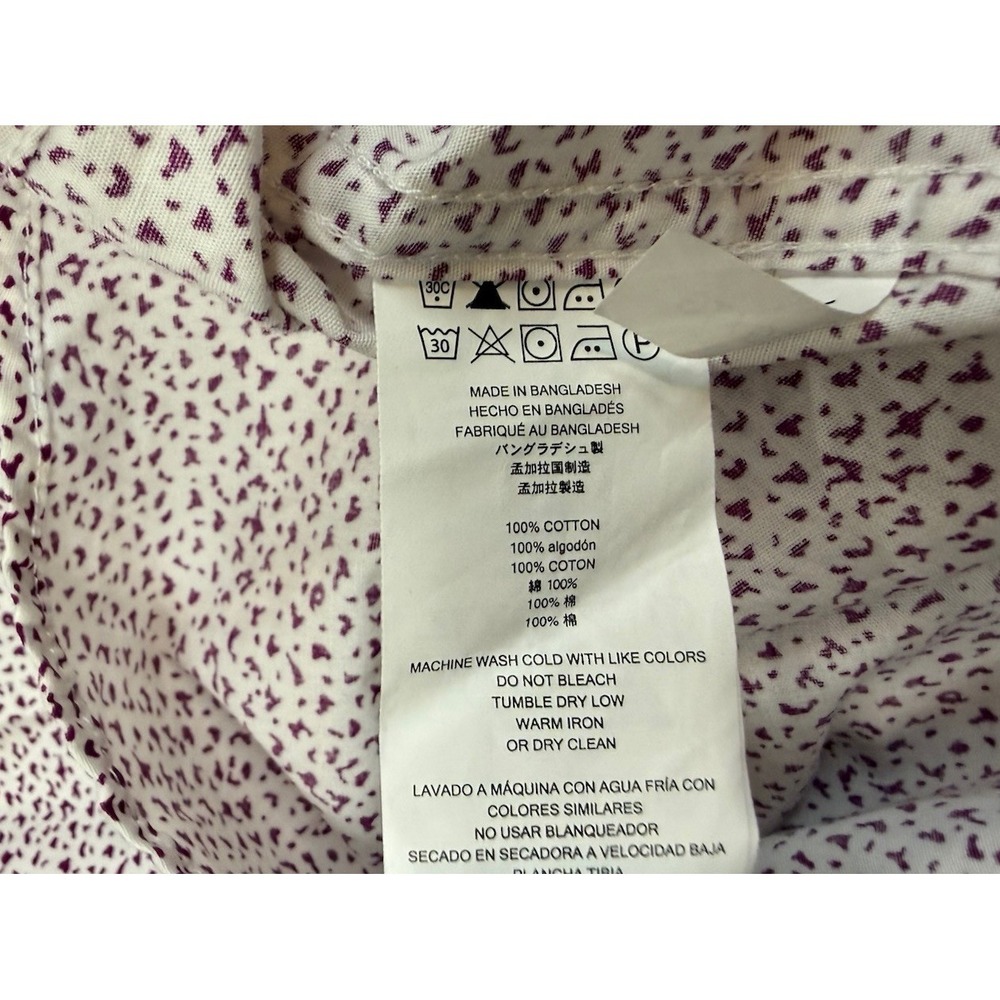 Michael Kors Men's Shirt Button Down Short Sleeve White Maroon Pattern Size XL - Picture 8 of 8